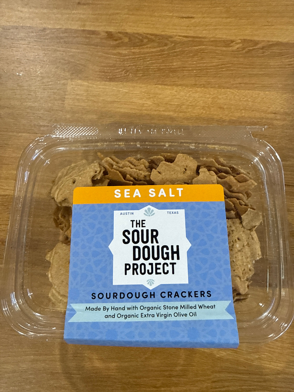 Sourdough sea salt crackers