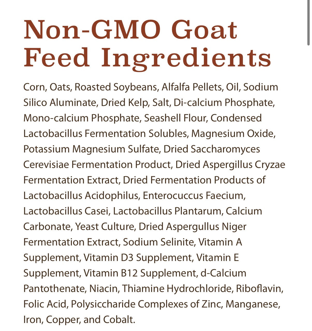 Goat Feed