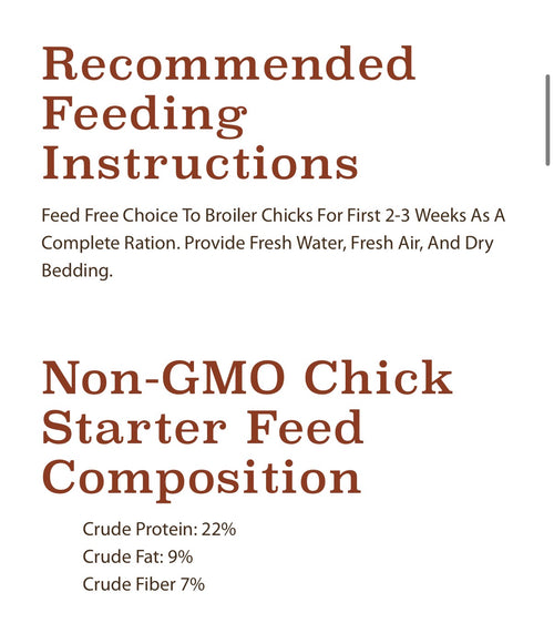 Chick starter feed